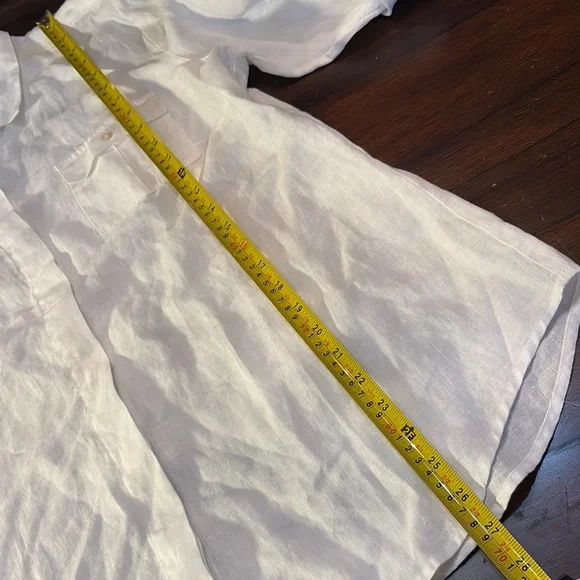 Tommy Bahama linen White Long Sleeve Button Down Double pockets Shirt - Picture 9 of 11